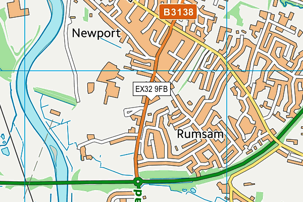 EX32 9FB map - OS VectorMap District (Ordnance Survey)