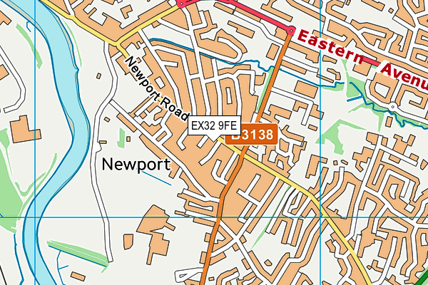 EX32 9FE map - OS VectorMap District (Ordnance Survey)