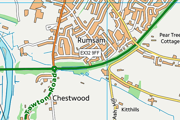 EX32 9FF map - OS VectorMap District (Ordnance Survey)