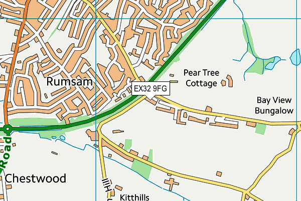 EX32 9FG map - OS VectorMap District (Ordnance Survey)