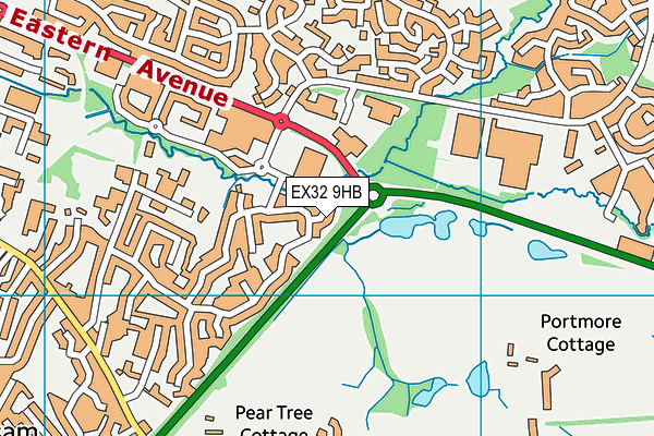 EX32 9HB map - OS VectorMap District (Ordnance Survey)