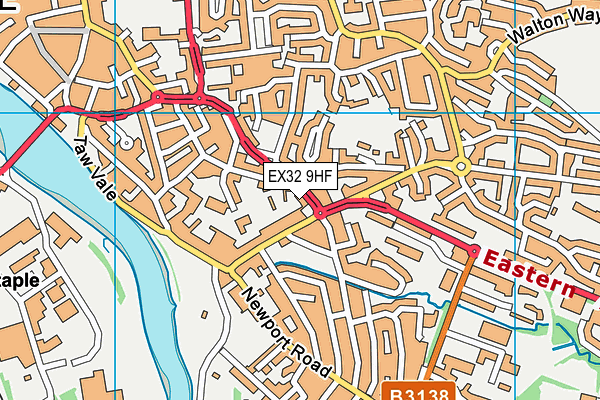 EX32 9HF map - OS VectorMap District (Ordnance Survey)