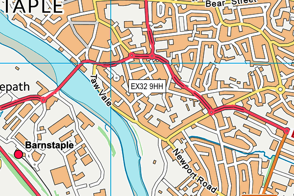 EX32 9HH map - OS VectorMap District (Ordnance Survey)