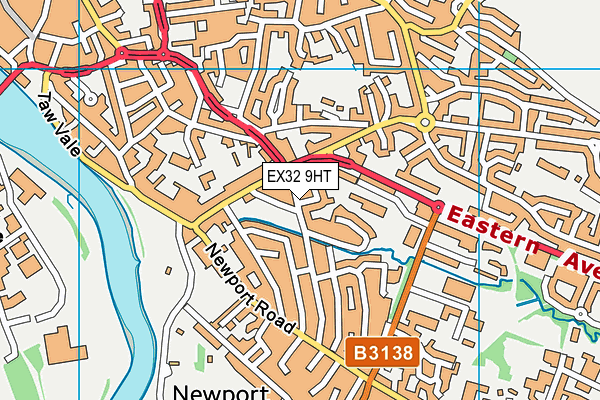 EX32 9HT map - OS VectorMap District (Ordnance Survey)