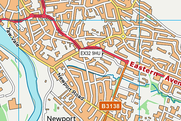 EX32 9HU map - OS VectorMap District (Ordnance Survey)