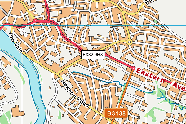 EX32 9HX map - OS VectorMap District (Ordnance Survey)