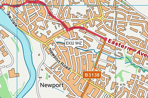 EX32 9HZ map - OS VectorMap District (Ordnance Survey)
