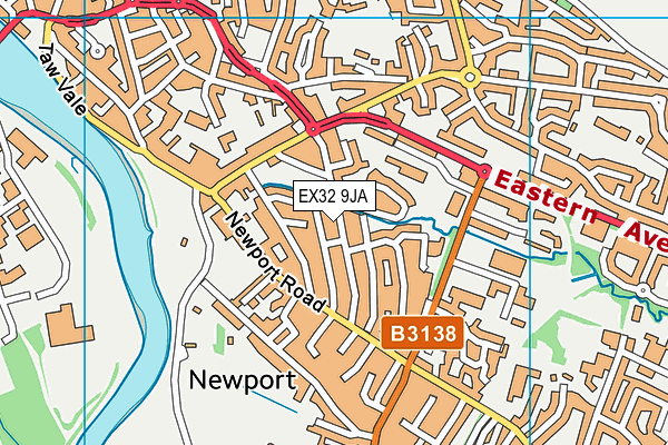 EX32 9JA map - OS VectorMap District (Ordnance Survey)