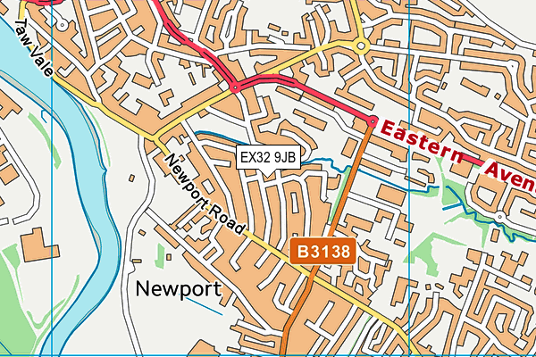 EX32 9JB map - OS VectorMap District (Ordnance Survey)