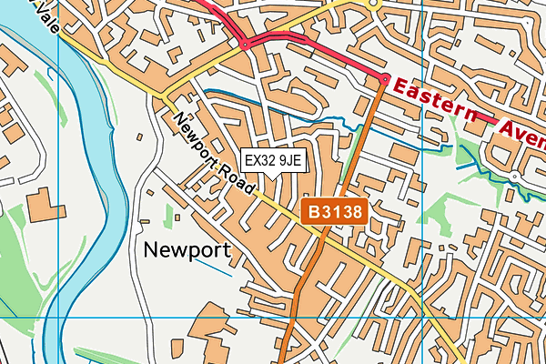 EX32 9JE map - OS VectorMap District (Ordnance Survey)