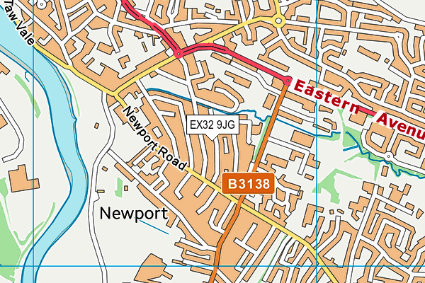 EX32 9JG map - OS VectorMap District (Ordnance Survey)