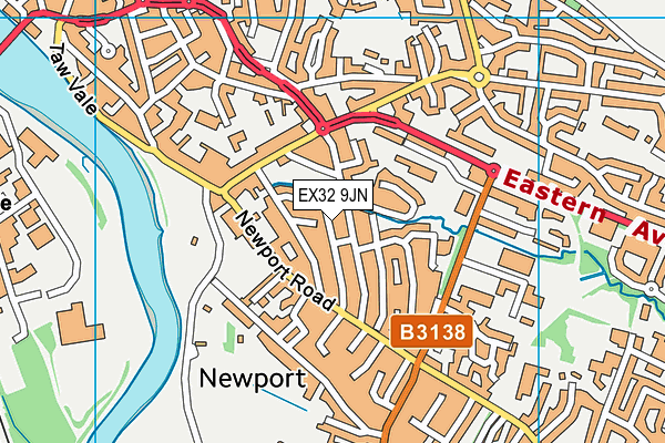 EX32 9JN map - OS VectorMap District (Ordnance Survey)