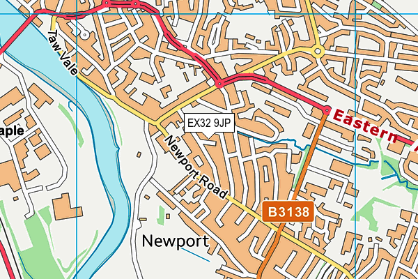 EX32 9JP map - OS VectorMap District (Ordnance Survey)