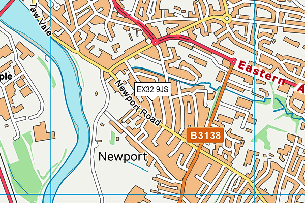 EX32 9JS map - OS VectorMap District (Ordnance Survey)