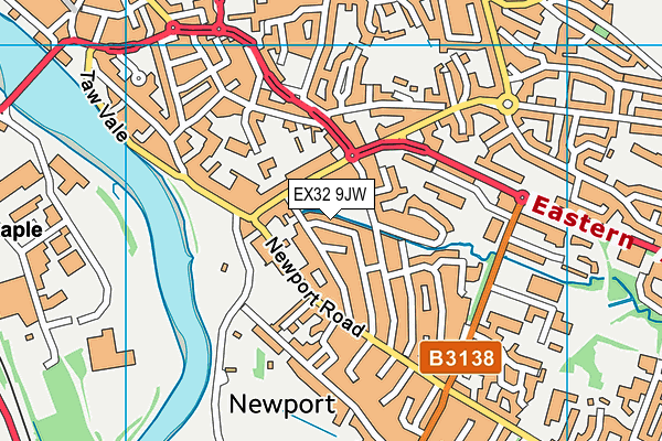 EX32 9JW map - OS VectorMap District (Ordnance Survey)