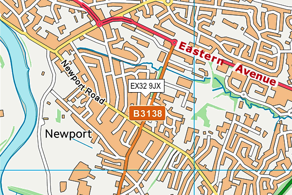 EX32 9JX map - OS VectorMap District (Ordnance Survey)