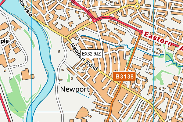 EX32 9JZ map - OS VectorMap District (Ordnance Survey)