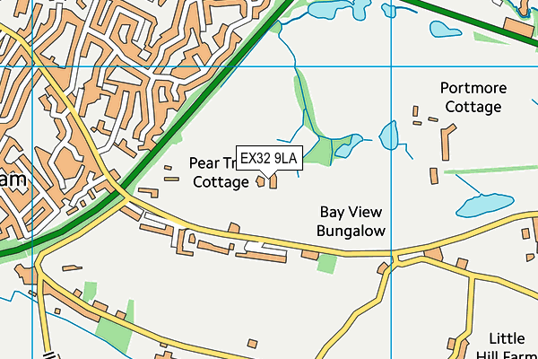 EX32 9LA map - OS VectorMap District (Ordnance Survey)