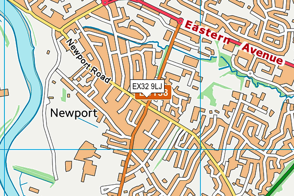 EX32 9LJ map - OS VectorMap District (Ordnance Survey)