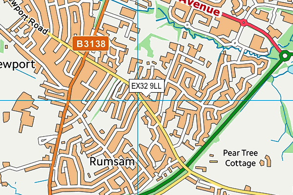 EX32 9LL map - OS VectorMap District (Ordnance Survey)