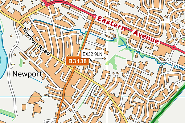 EX32 9LN map - OS VectorMap District (Ordnance Survey)