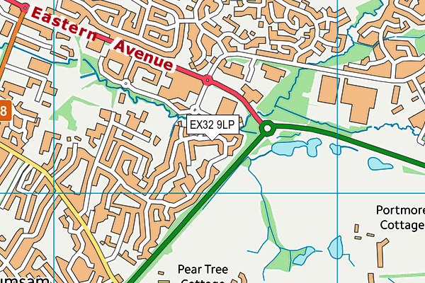 EX32 9LP map - OS VectorMap District (Ordnance Survey)