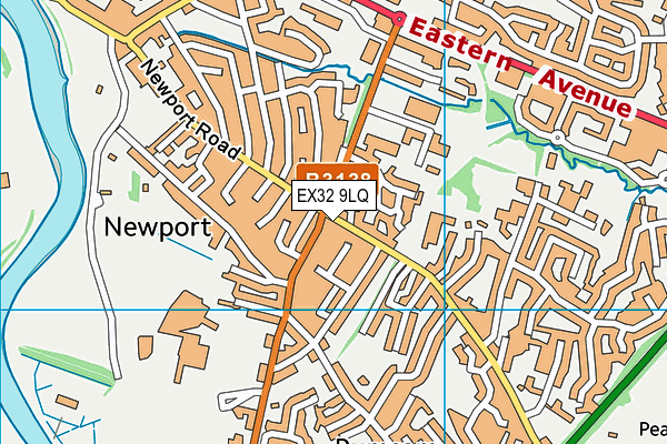 EX32 9LQ map - OS VectorMap District (Ordnance Survey)