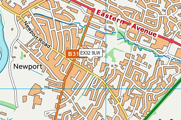 EX32 9LW map - OS VectorMap District (Ordnance Survey)