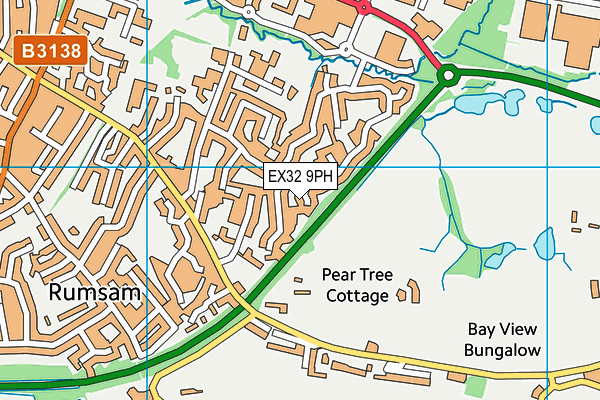 EX32 9PH map - OS VectorMap District (Ordnance Survey)