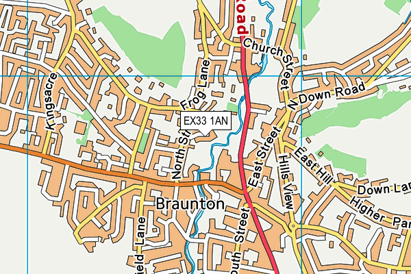 EX33 1AN map - OS VectorMap District (Ordnance Survey)