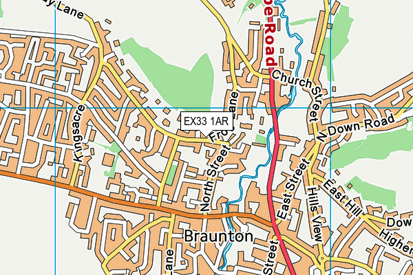 EX33 1AR map - OS VectorMap District (Ordnance Survey)