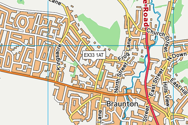 EX33 1AT map - OS VectorMap District (Ordnance Survey)