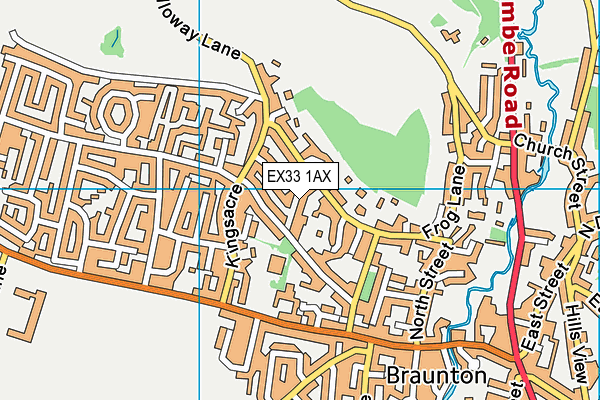 EX33 1AX map - OS VectorMap District (Ordnance Survey)