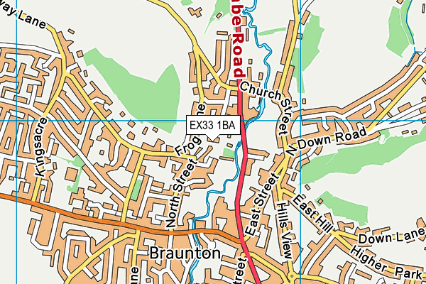 EX33 1BA map - OS VectorMap District (Ordnance Survey)