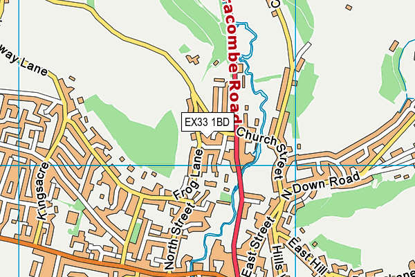 EX33 1BD map - OS VectorMap District (Ordnance Survey)