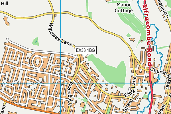 EX33 1BG map - OS VectorMap District (Ordnance Survey)