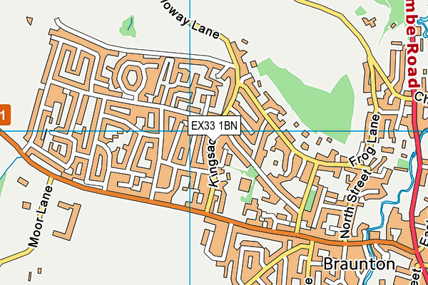 EX33 1BN map - OS VectorMap District (Ordnance Survey)