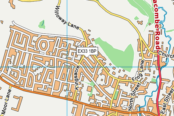 EX33 1BP map - OS VectorMap District (Ordnance Survey)