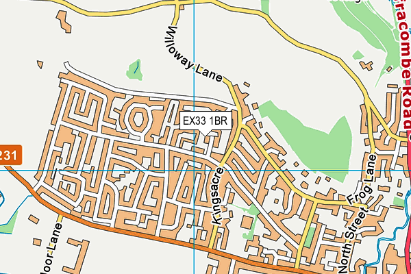 EX33 1BR map - OS VectorMap District (Ordnance Survey)
