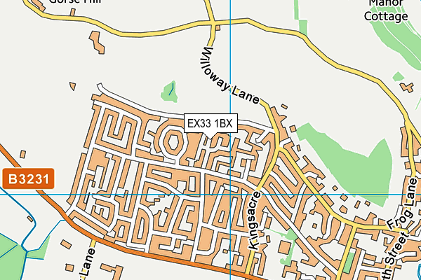 EX33 1BX map - OS VectorMap District (Ordnance Survey)
