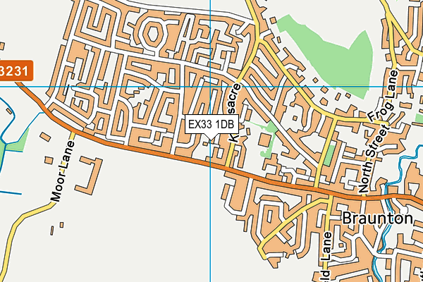 EX33 1DB map - OS VectorMap District (Ordnance Survey)