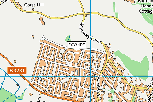 EX33 1DF map - OS VectorMap District (Ordnance Survey)