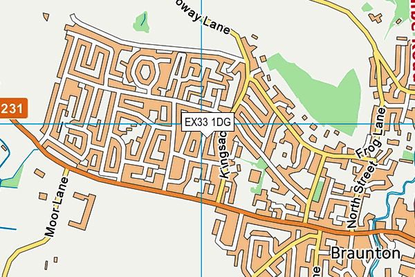 EX33 1DG map - OS VectorMap District (Ordnance Survey)