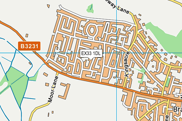 EX33 1DL map - OS VectorMap District (Ordnance Survey)
