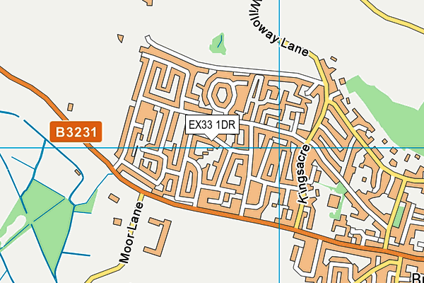 EX33 1DR map - OS VectorMap District (Ordnance Survey)