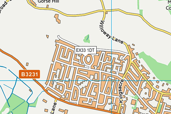 EX33 1DT map - OS VectorMap District (Ordnance Survey)