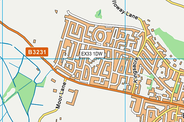 EX33 1DW map - OS VectorMap District (Ordnance Survey)