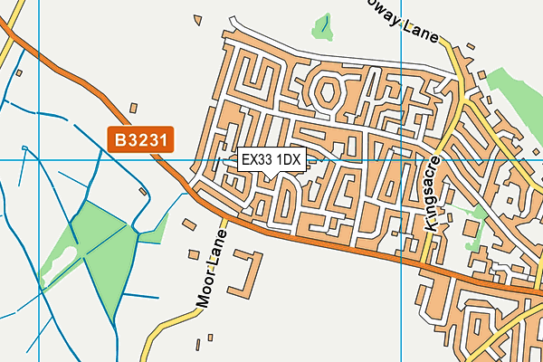 EX33 1DX map - OS VectorMap District (Ordnance Survey)