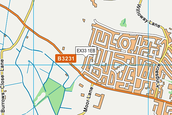 EX33 1EB map - OS VectorMap District (Ordnance Survey)