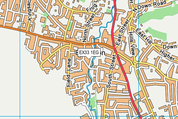 EX33 1EG map - OS VectorMap District (Ordnance Survey)